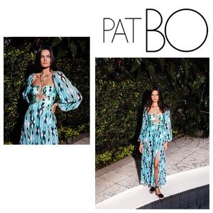 PatBO Twist Lace-Up Maxi Dress